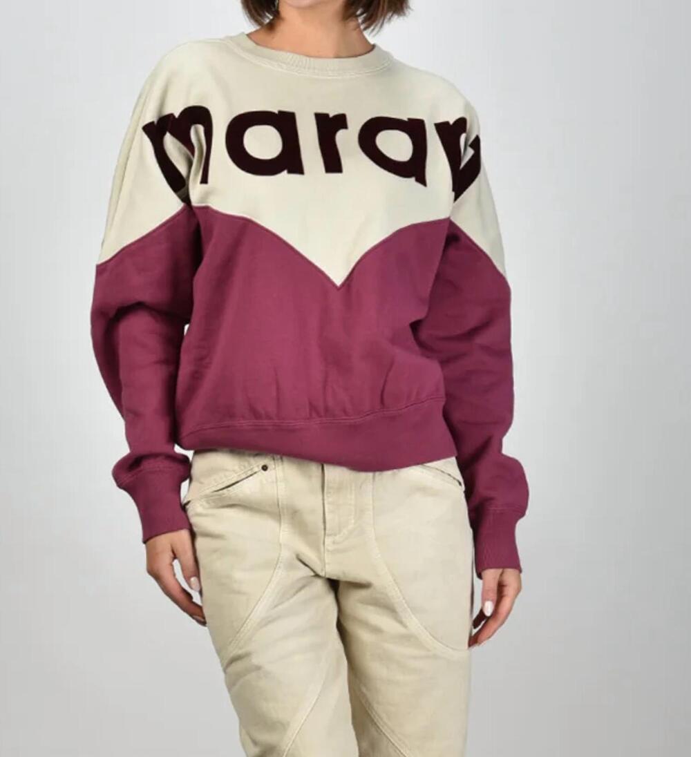 NEW ISABEL MARANT houston sweatshirt in ecru multi